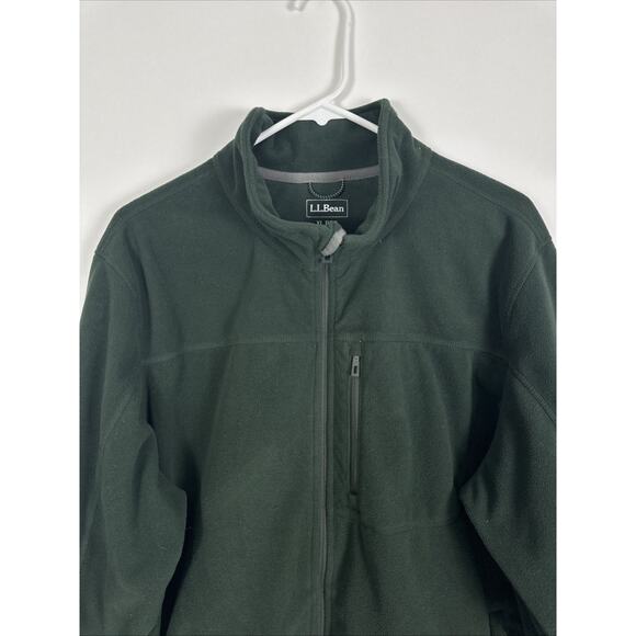 L.L. Bean Full Zip Fleece Jacket Forest Green Mens XL REG Hiking Outdoor Pockets - Picture 2 of 8